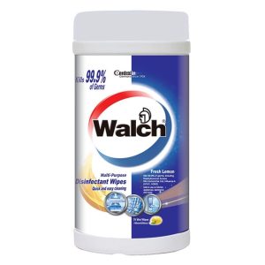 walch multi purpose disinfectant wet wipes lemon 75s